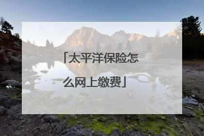 太平洋保险怎么网上缴费