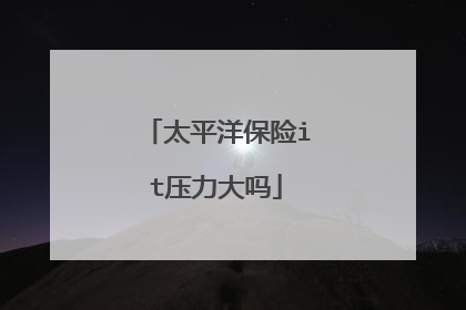 太平洋保险it压力大吗