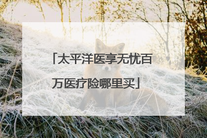 太平洋医享无忧百万医疗险哪里买