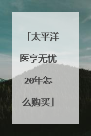 太平洋医享无忧20年怎么购买