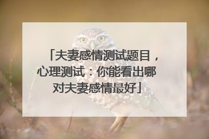 夫妻感情测试题目,心理测试:你能看出哪对夫妻感情最好