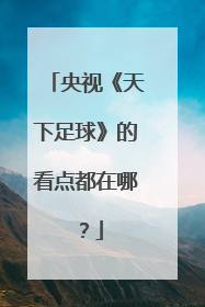 央视《天下足球》的看点都在哪？
