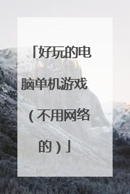 好玩的电脑单机游戏(不用网络的)