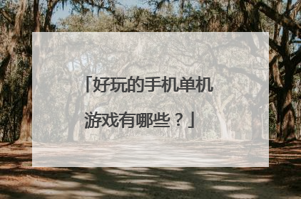 好玩的手机单机游戏有哪些?