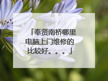 奉贤南桥哪里电脑上门维修的比较好。。。