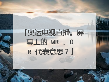 奥运电视直播。屏幕上的 WR 、OR 代表意思？