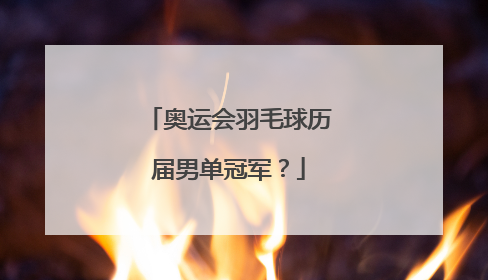 奥运会羽毛球历届男单冠军？