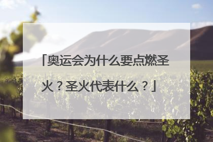 奥运会为什么要点燃圣火？圣火代表什么？