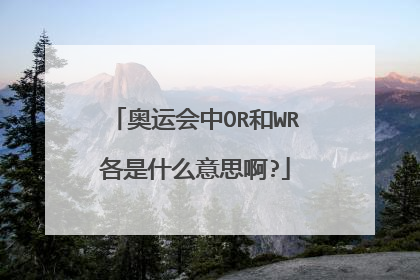 奥运会中OR和WR各是什么意思啊?