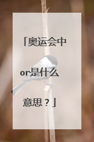 奥运会中or是什么意思？
