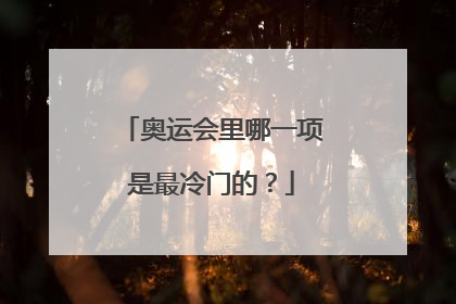 奥运会里哪一项是最冷门的？