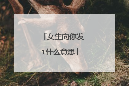 女生向你发1什么意思