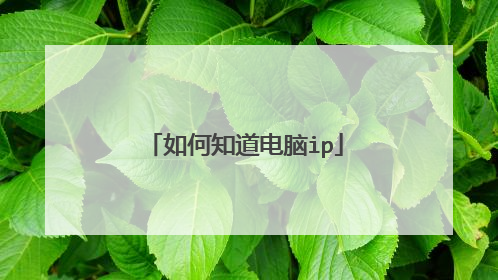 如何知道电脑ip
