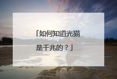 如何知道光猫是千兆的?