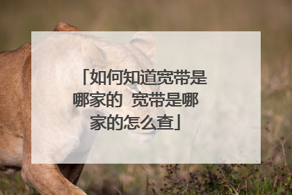 如何知道宽带是哪家的 宽带是哪家的怎么查