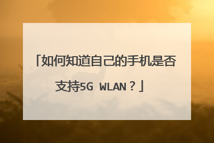 如何知道自己的手机是否支持5G WLAN?