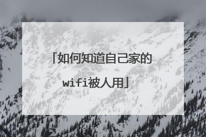 如何知道自己家的wifi被人用