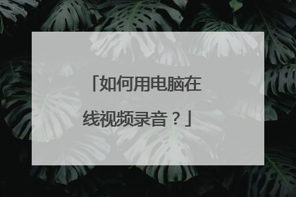 如何用电脑在线视频录音?