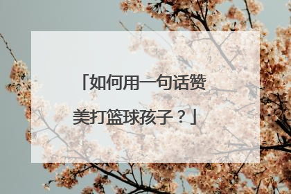 如何用一句话赞美打篮球孩子？