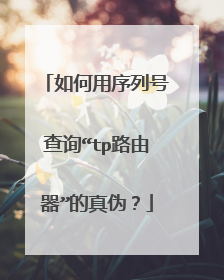 如何用序列号查询“tp路由器”的真伪?