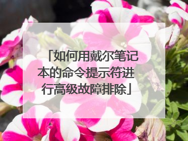 如何用戴尔笔记本的命令提示符进行高级故障排除