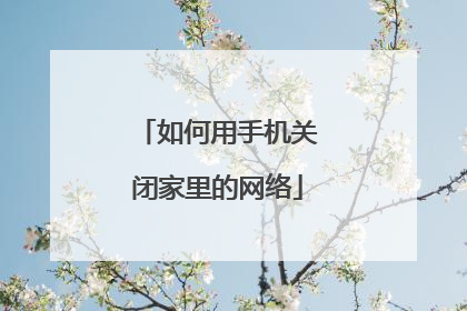 如何用手机关闭家里的网络