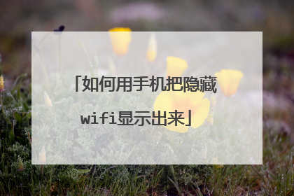 如何用手机把隐藏wifi显示出来