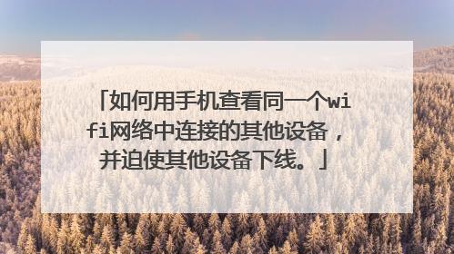 如何用手机查看同一个wifi网络中连接的其他设备,并迫使其他设备下线。