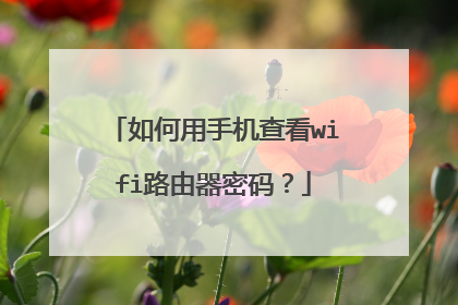 如何用手机查看wifi路由器密码?