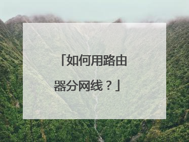 如何用路由器分网线？