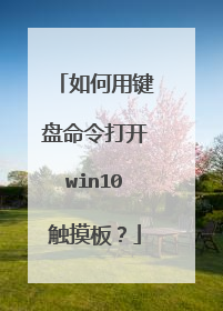 如何用键盘命令打开win10触摸板？