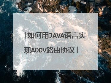 如何用JAVA语言实现AODV路由协议