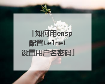 如何用ensp配置telnet设置用户名密码