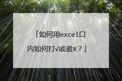 如何用excel口内如何打√或者X?