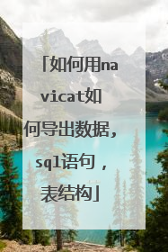 如何用navicat如何导出数据,sql语句，表结构