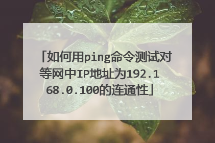如何用ping命令测试对等网中IP地址为192.168.0.100的连通性