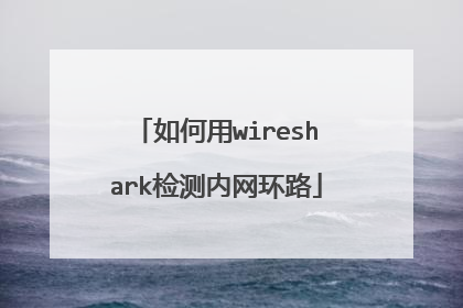 如何用wireshark检测内网环路