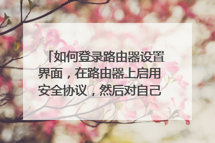 如何登录路由器设置界面,在路由器上启用安全协议,然后对自己的笔记本无线网络设密,防止别人盗网