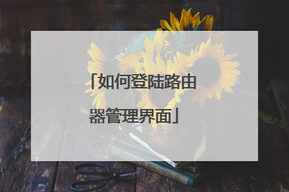 如何登陆路由器管理界面