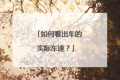 如何看出车的实际车速?