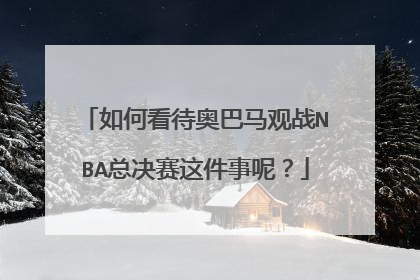 如何看待奥巴马观战NBA总决赛这件事呢？