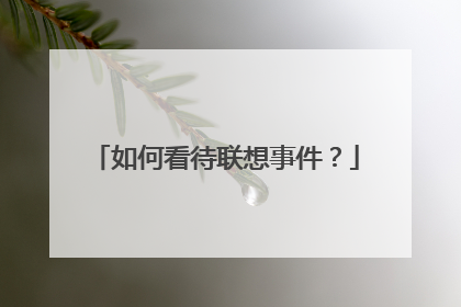 如何看待联想事件?