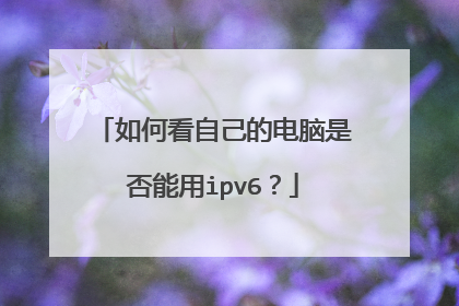 如何看自己的电脑是否能用ipv6?