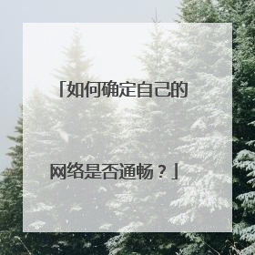 如何确定自己的网络是否通畅？