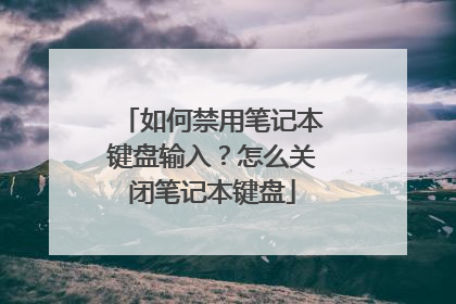 如何禁用笔记本键盘输入？怎么关闭笔记本键盘