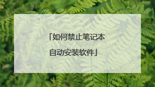 如何禁止笔记本自动安装软件