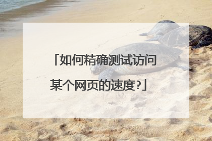 如何精确测试访问某个网页的速度?