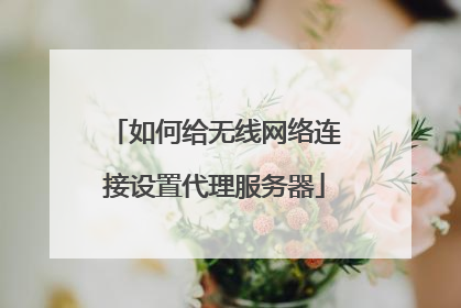 如何给无线网络连接设置代理服务器