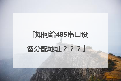 如何给485串口设备分配地址???
