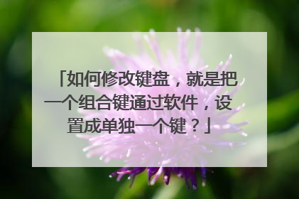 如何修改键盘,就是把一个组合键通过软件,设置成单独一个键?